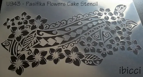 ibicci Pasifika Flowers Cake stencil